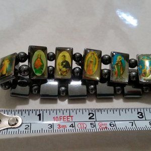 Black Stone Magnetic Therapy Bracelet  Stretch
